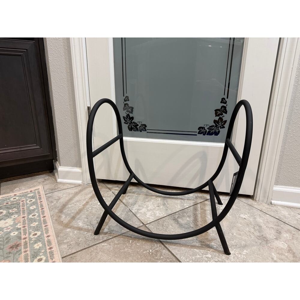 Threshold Black Metal Fireplace Log Holder NWT